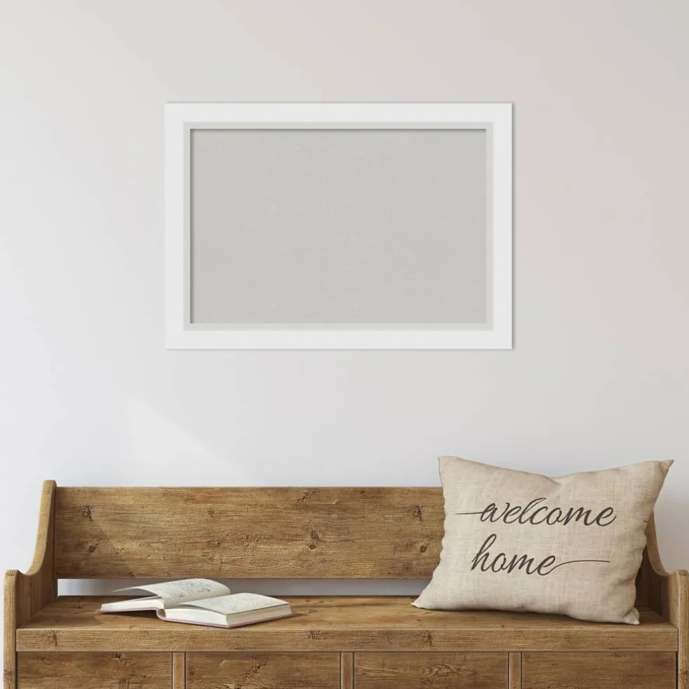 Cork Board, Blanco White Wood Frame - Bulletin Board, Organization Board, Pin Board