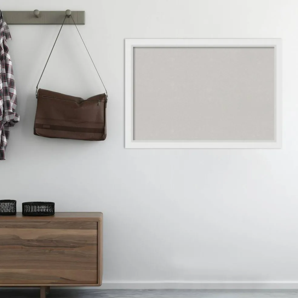 Cork Board, Blanco White Wood Frame - Bulletin Board, Organization Board, Pin Board