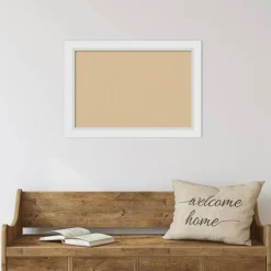 Cork Board, Blanco White Wood Frame - Bulletin Board, Organization Board, Pin Board