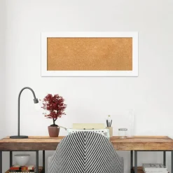 Cork Board, Cabinet White Narrow Frame - Bulletin Board, Organization Board, Pin Board