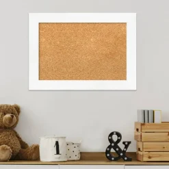 Cork Board, Cabinet White Narrow Frame - Bulletin Board, Organization Board, Pin Board
