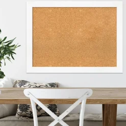 Cork Board, Cabinet White Narrow Frame - Bulletin Board, Organization Board, Pin Board