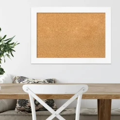 Cork Board, Cabinet White Narrow Frame - Bulletin Board, Organization Board, Pin Board
