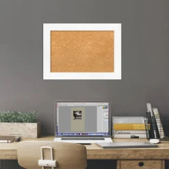 Cork Board, Cabinet White Narrow Frame - Bulletin Board, Organization Board, Pin Board