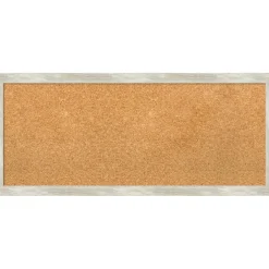 Cork Board, Crackled Metallic Narrow Frame - Bulletin Board, Organization Board, Pin Board