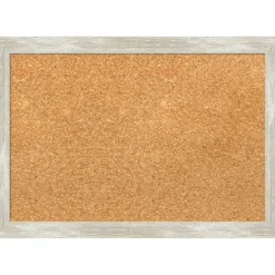 Cork Board, Crackled Metallic Narrow Frame - Bulletin Board, Organization Board, Pin Board