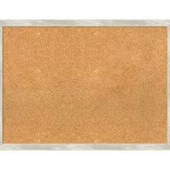 Cork Board, Crackled Metallic Narrow Frame - Bulletin Board, Organization Board, Pin Board