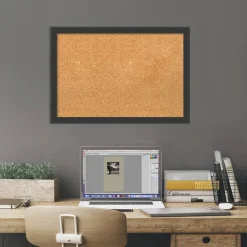 Cork Board, Mezzanotte Black Wood Frame - Bulletin Board, Organization Board, Pin Board