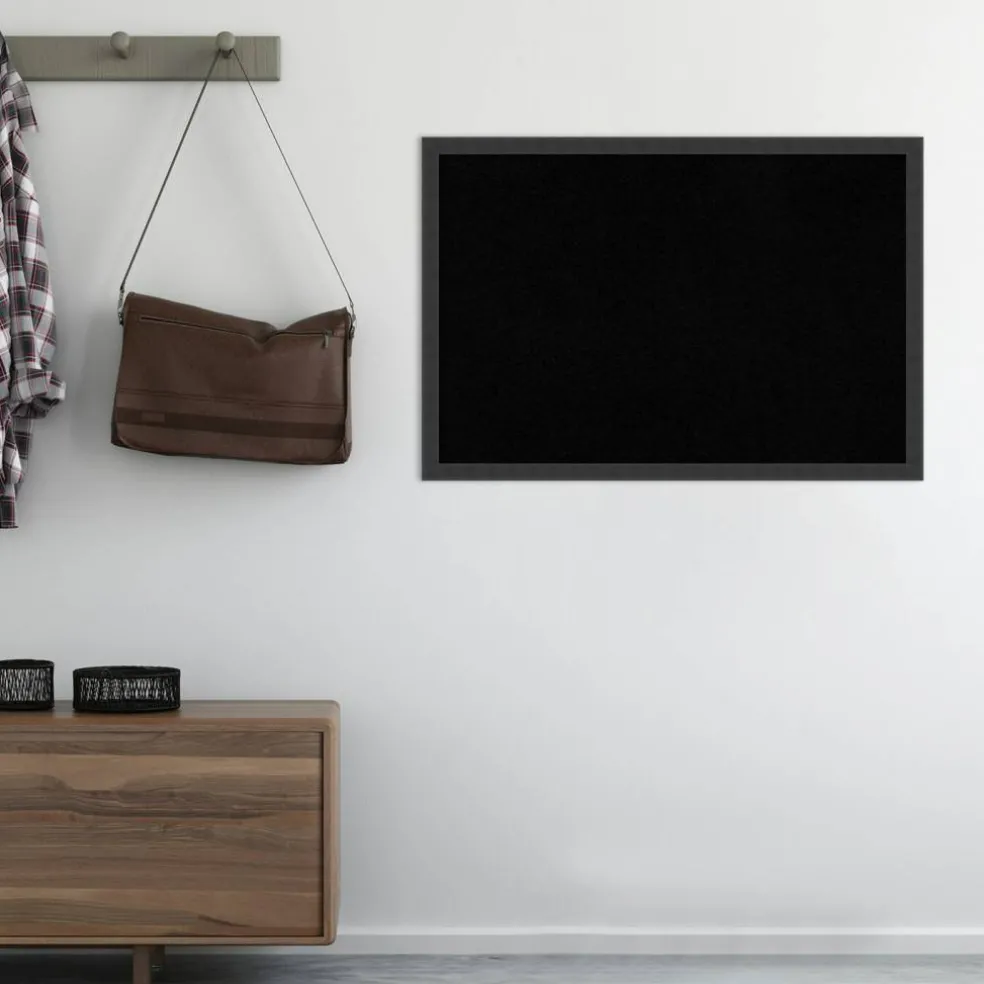 Cork Board, Mezzanotte Black Wood Frame - Bulletin Board, Organization Board, Pin Board