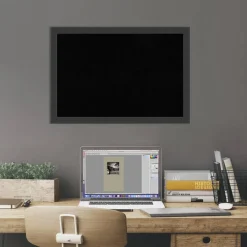 Cork Board, Mezzanotte Black Wood Frame - Bulletin Board, Organization Board, Pin Board