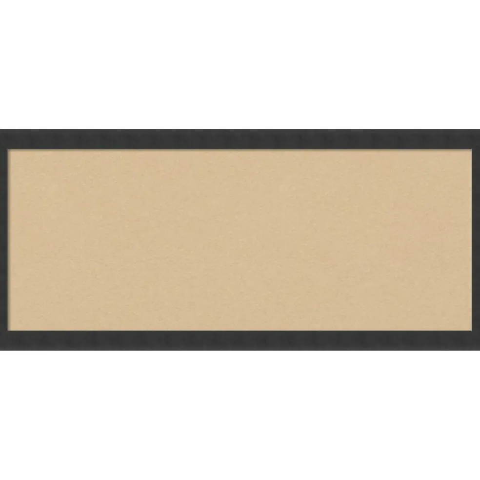 Cork Board, Mezzanotte Black Wood Frame - Bulletin Board, Organization Board, Pin Board