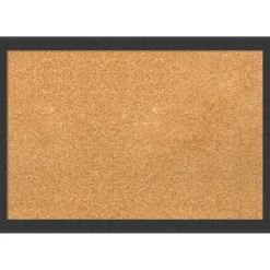 Cork Board, Mezzanotte Black Wood Frame - Bulletin Board, Organization Board, Pin Board