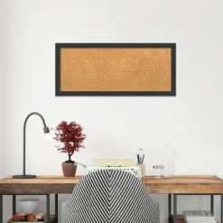 Cork Board, Mezzanotte Black Wood Frame - Bulletin Board, Organization Board, Pin Board