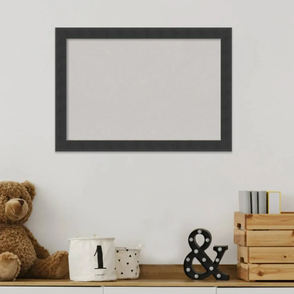 Cork Board, Mezzanotte Black Wood Frame - Bulletin Board, Organization Board, Pin Board