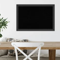 Cork Board, Mezzanotte Black Wood Frame - Bulletin Board, Organization Board, Pin Board