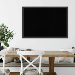 Cork Board, Mezzanotte Black Wood Frame - Bulletin Board, Organization Board, Pin Board