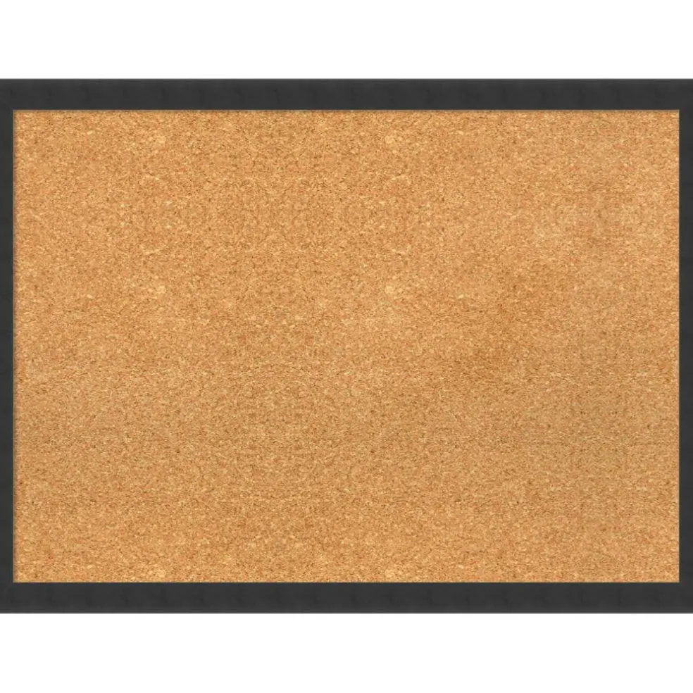 Cork Board, Mezzanotte Black Wood Frame - Bulletin Board, Organization Board, Pin Board