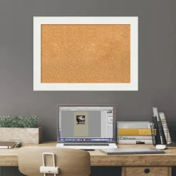 Cork Board, Vanity White Narrow Frame - Bulletin Board, Organization Board, Pin Board
