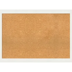 Cork Board, Vanity White Narrow Frame - Bulletin Board, Organization Board, Pin Board