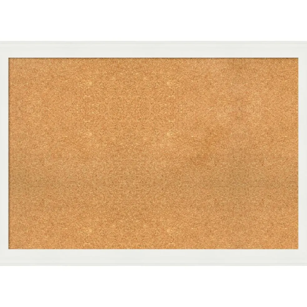 Cork Board, Vanity White Narrow Frame - Bulletin Board, Organization Board, Pin Board