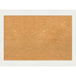 Cork Board, Vanity White Narrow Frame - Bulletin Board, Organization Board, Pin Board