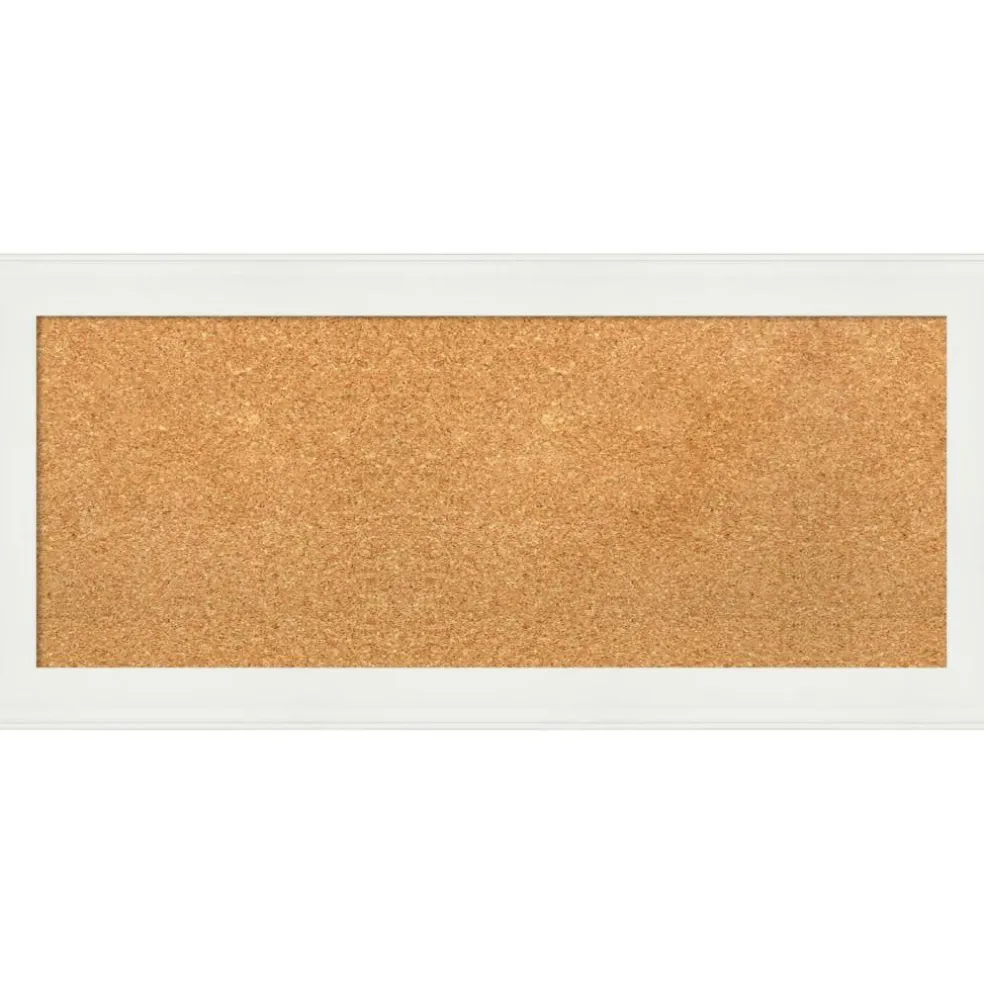Cork Board, Vanity White Narrow Frame - Bulletin Board, Organization Board, Pin Board