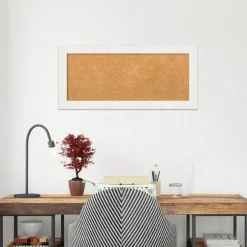 Cork Board, Vanity White Narrow Frame - Bulletin Board, Organization Board, Pin Board