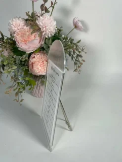 Corrugated Lucite Simanim Card with Stand