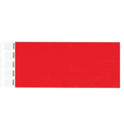 COSCO Security Wristband, Tamper Resistant, 10" x 3/4", Red, 100 bands (20 perforated sheets of 5 bands each)