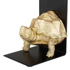 CosmoLiving by Cosmopolitan Brass Polystone Coastal Bookends, 6" x 5" x 4"
