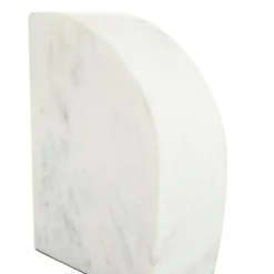CosmoLiving by Cosmopolitan White Marble Glam Bookends, 6" x 4" x 2"