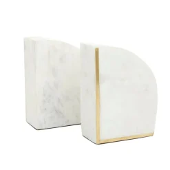 CosmoLiving by Cosmopolitan White Marble Glam Bookends, 6