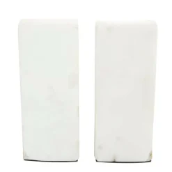 CosmoLiving by Cosmopolitan White Marble Glam Bookends, 5