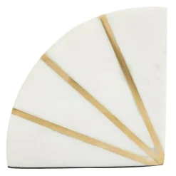 CosmoLiving by Cosmopolitan White Marble Glam Bookends, 5