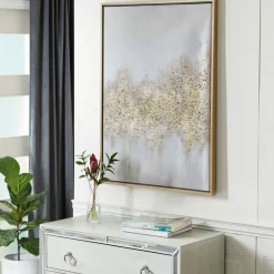CosmoLiving by Cosmopolitan Gold Glam Abstract Canvas Wall Art