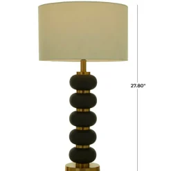 CosmoLiving by Cosmopolitan 28" Metal Orbs Style Base with Drum Shade Table Lamp