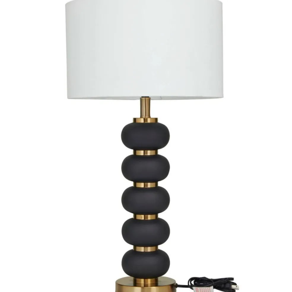 CosmoLiving by Cosmopolitan 28" Metal Orbs Style Base with Drum Shade Table Lamp