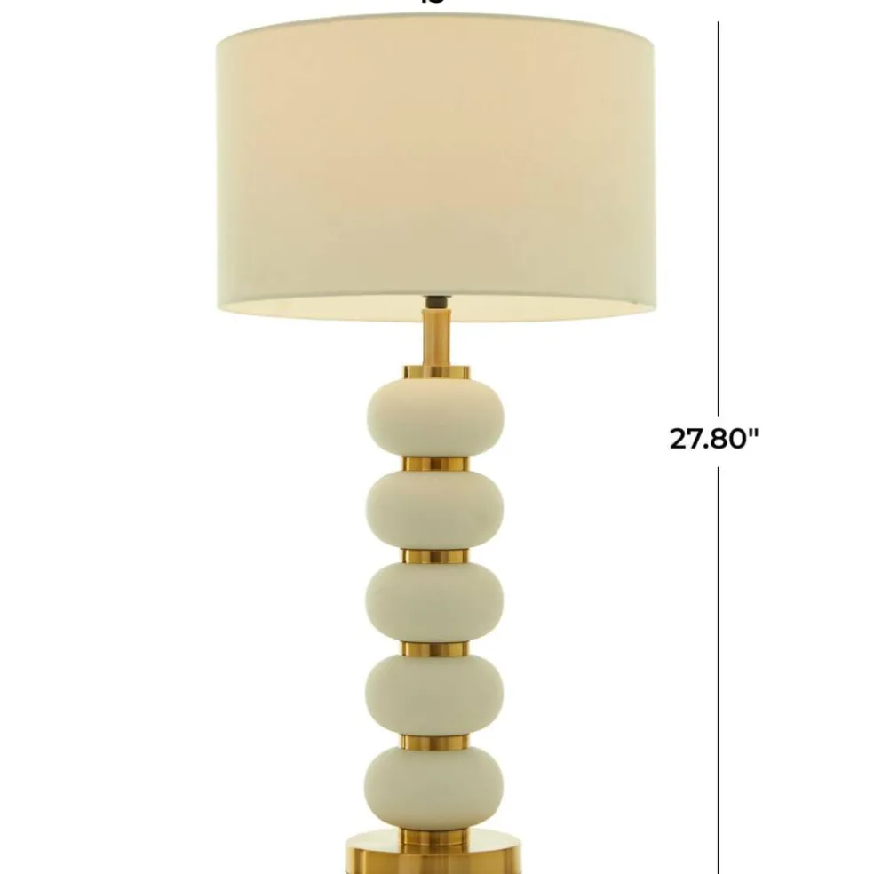 CosmoLiving by Cosmopolitan 28" Metal Orbs Style Base with Drum Shade Table Lamp