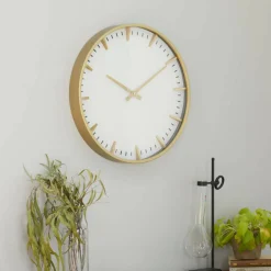 CosmoLiving by Cosmopolitan White Glass Contemporary Wall Clock, 20