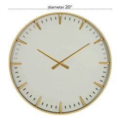 CosmoLiving by Cosmopolitan White Glass Contemporary Wall Clock, 20