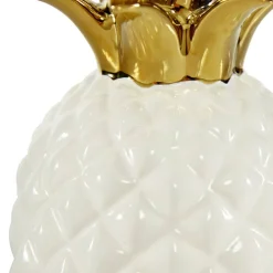 CosmoLiving by Cosmopolitan White Porcelain Modern Decorative Pineapple, 10