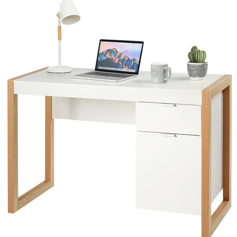 Costway Computer Desk Workstation Table With Drawers Home Office