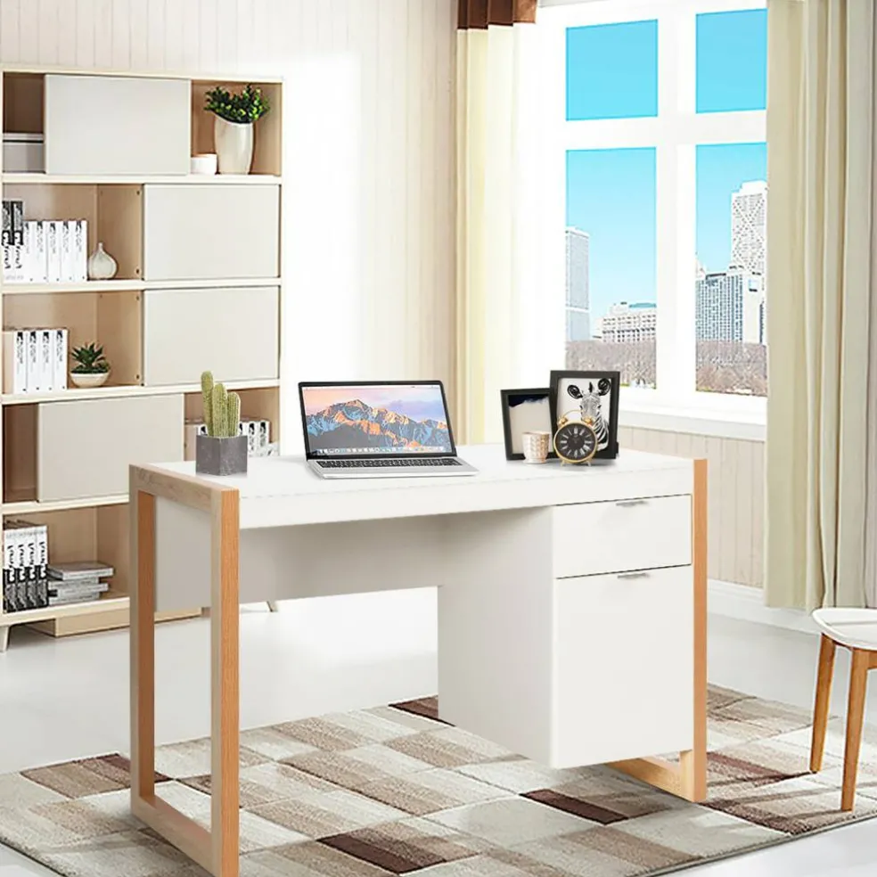Costway Computer Desk Workstation Table With Drawers Home Office
