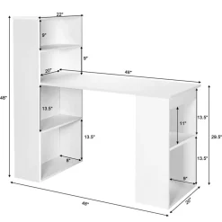 Costway Computer Desk Writing  Workstation Office w/6-Tier Storage Shelves WhiteBlack
