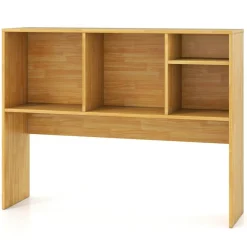 Costway Desk Bookshelf Desktop Storage Organizer Display Shelf Rack Dorm Office Natural/White/Brown