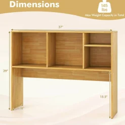 Costway Desk Bookshelf Desktop Storage Organizer Display Shelf Rack Dorm Office Natural/White/Brown