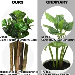 Costway 6ft Artificial Natural Fig Tree Bush Indoor/Outdoor decorative Planter