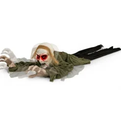 Costway Halloween Groundbreaker Voice Activated Climbing Zombie w/ Light up Eyes & Creepy Sound Crawling Life-Size
