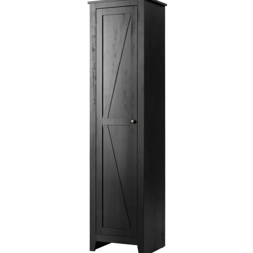 Costway Linen Tower Bathroom Storage Cabinet Tall Slim Side Organizer w/ Shelf White BlackWalnut