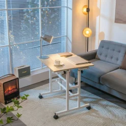 Costway Mobile Stand up Desk Adjustable Computer Desk Tilting Workstation